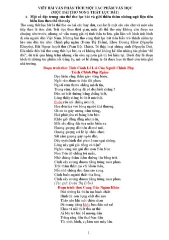 Cẩm nang về bài thơ Song Thất Lục Bát
