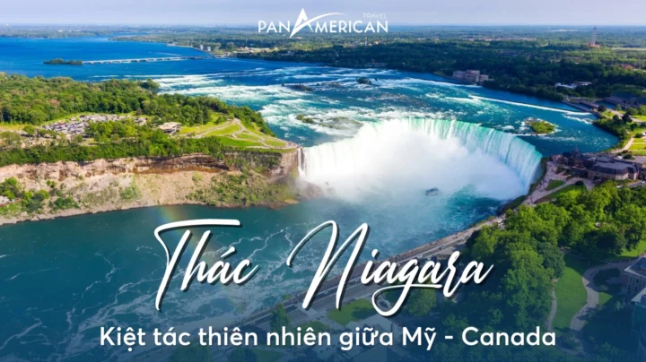 Cầu Rainbow Bridge nhìn ra Thác Niagara về đêm