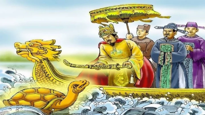 Cầu Thê Húc và Đền Ngọc Sơn trên Hồ Gươm