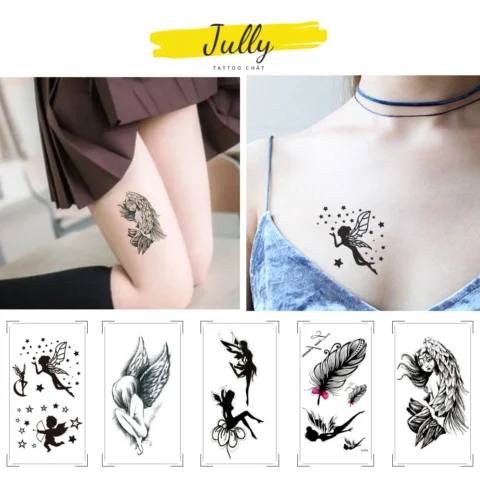 Chi tiết hình xăm thiên thần tình yêu mini