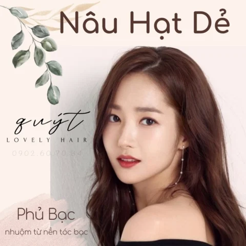 Cô gái với mái tóc nâu hạt dẻ trầm sang trọng