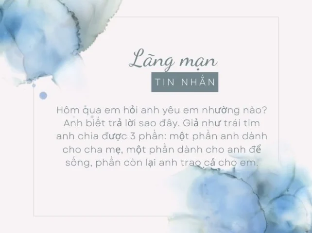 Hình ảnh lãng mạn thể hiện tình yêu qua tin nhắn