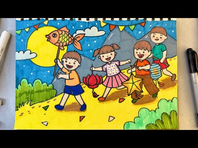 Hình ảnh minh họa cách vẽ chú Cuội đơn giản