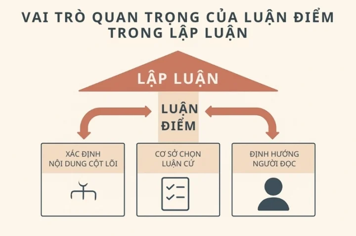 Hình ảnh minh họa mối liên hệ giữa luận điểm và từ khóa