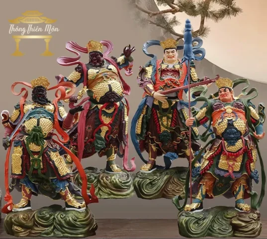 Khám Phá Hình Tứ Đại Thiên Vương: Biểu Tượng Hộ Pháp Thiêng Liêng Hình ảnh Tứ Đại Thiên Vương uy nghiêm