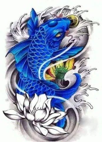 Hình xăm cá chép hóa rồng ấn tượng