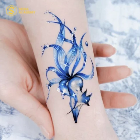 Hình xăm hồ ly 9 đuôi đẹp với nhiều màu sắc