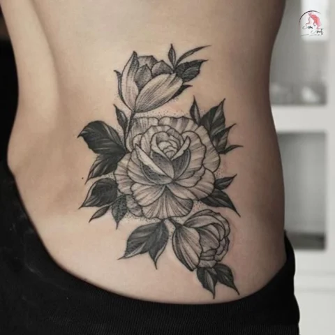 Hình Xăm Bông Hồng: Ý Nghĩa Sâu Sắc & 100+ Mẫu Tattoo Đẹp 2026 Hình xăm hoa hồng đen với phong cách tối giản