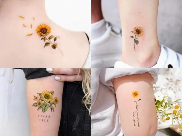 Hình xăm hoa nhỏ phong cách tối giản