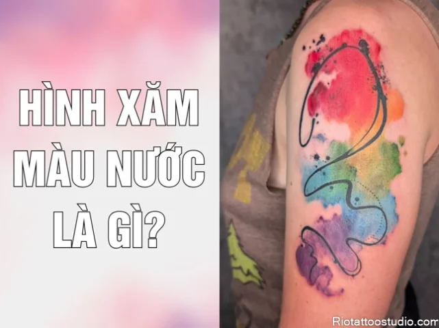 Hình xăm màu loang nghệ thuật trên vai