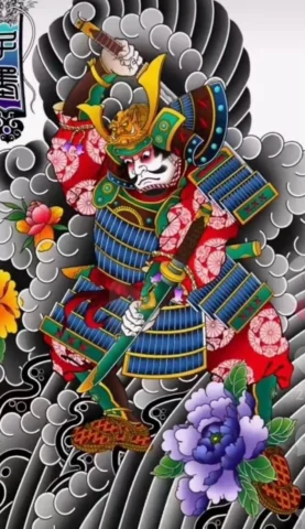 Samurai Tattoo Nhật Cổ: Biểu Tượng Quyền Lực và Truyền Thống Hình xăm Samurai phong cách Blackwork với chi tiết sắc sảo