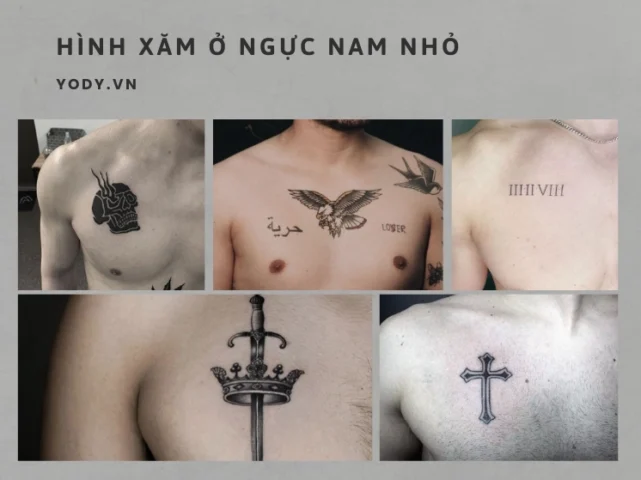 Hình xăm tối giản ở ngực nam