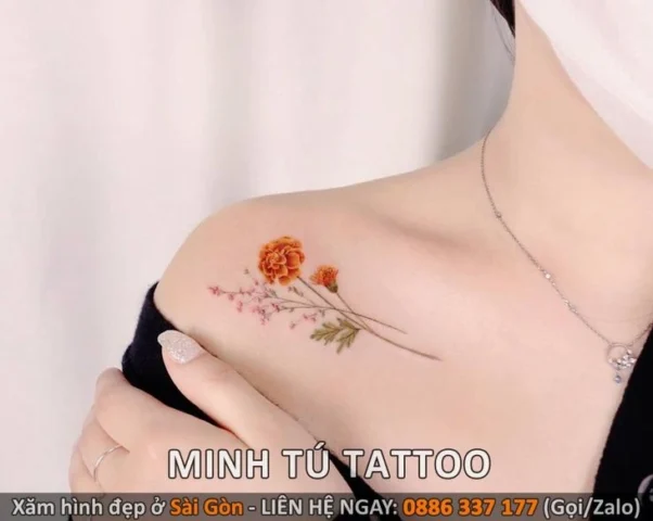 Hình xăm vai đẹp phong cách tối giản