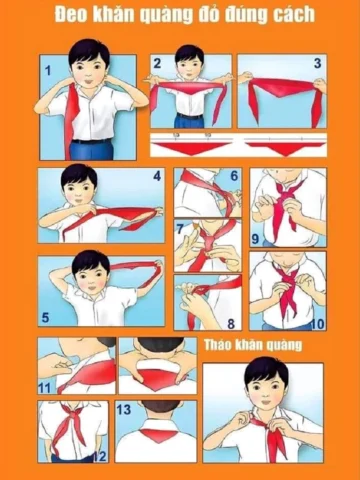 Hướng dẫn thắt nơ khăn đỏ đẹp
