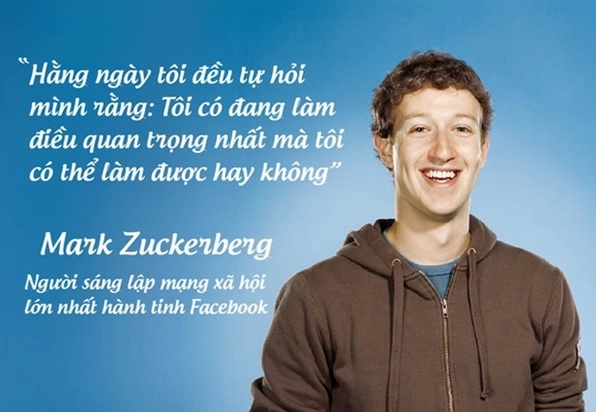 Mark Zuckerberg với biểu tượng Facebook