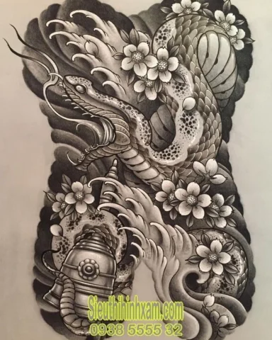 Mẫu hình xăm bít lưng nghệ thuật