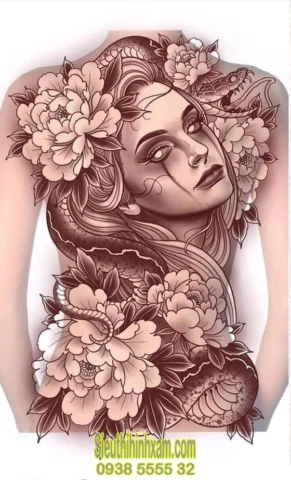 Mẫu hình xăm bít lưng phong cách Mandala