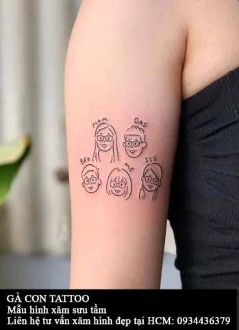 Mẫu hình xăm gia đình độc đáo