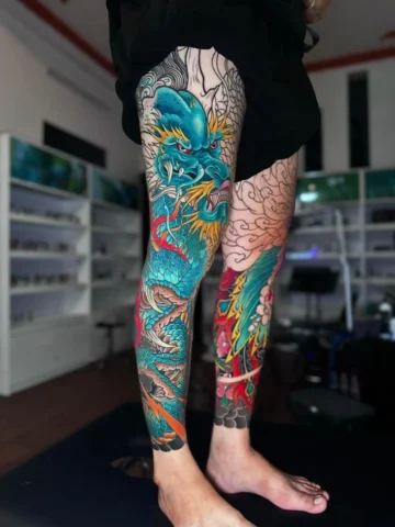 Mẫu hình xăm rồng chân đẹp dành cho nữ