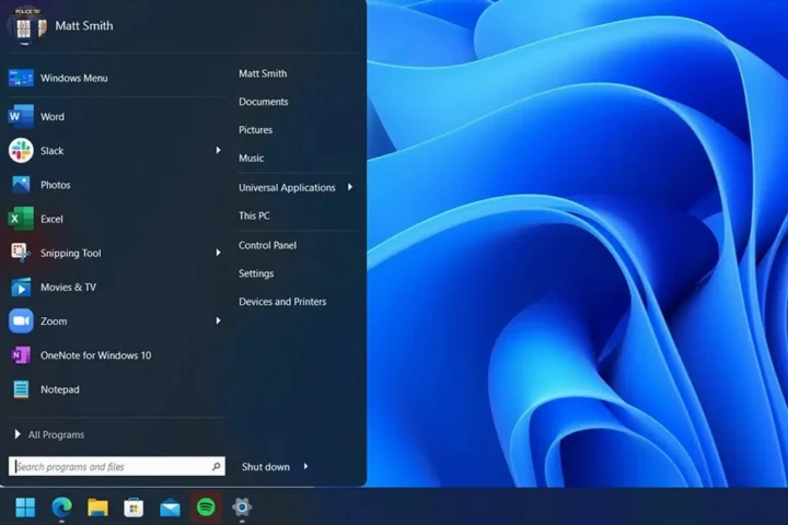 Menu Start và Taskbar mới trên Windows 11
