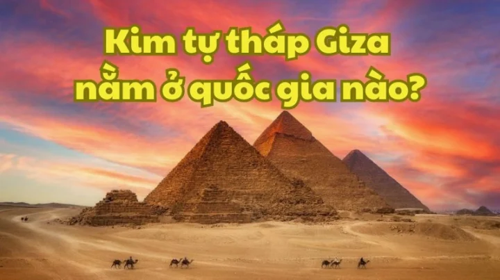 Minh họa Kim tự tháp Giza và sông Nile