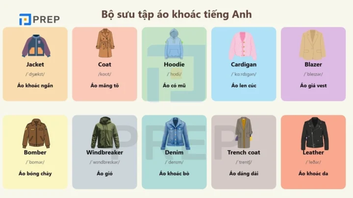 Nhiều loại áo khoác khác nhau