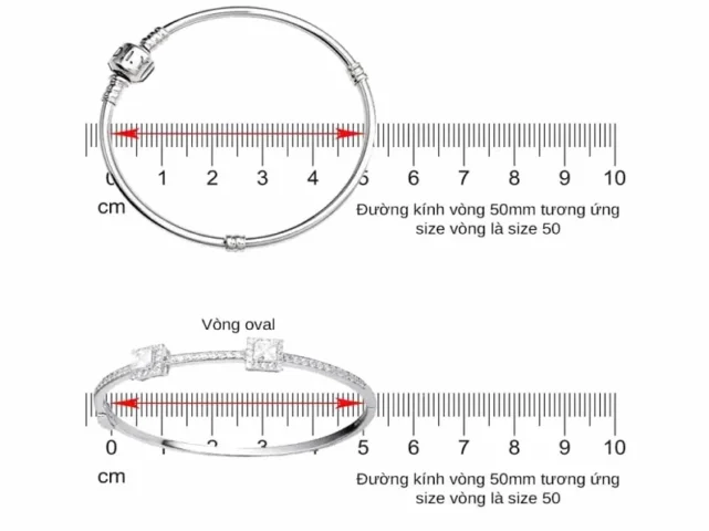 Sử dụng thước để đo kích thước vòng tay