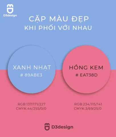 Sự kết hợp giữa xanh lá mạ và hồng đất