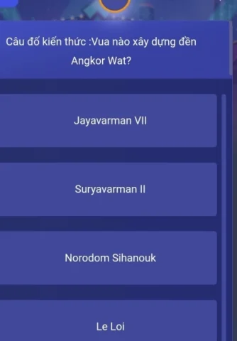 Câu đố kiến thức: Vua nào xây dựng đền Angkor Wat? Toàn cảnh đền Angkor Wat nhìn từ xa