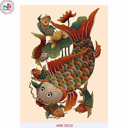 Tranh cá chép 3D trang trí phòng khách