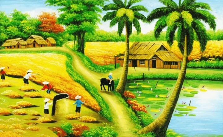 Vẽ Cảnh Đồng Quê: Hướng Dẫn Chi Tiết Cho Nghệ Sĩ 2026 Tranh phong cảnh đồng quê yên bình